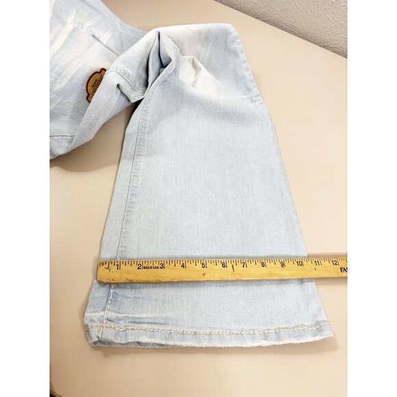 Amethyst 20W (Actual 42x31) Flare Distressed Light Wash Low Rise Jeans NWT - Picture 8 of 13